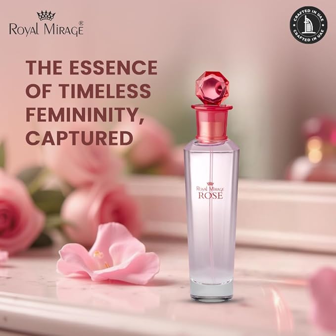 Royal Mirage Rose Eau de Toilette for Women - Premium Floral Fruity Perfume 100ml with Peach & Jasmine - Long-Lasting Feminine Fragrance Spray - Sustainable Luxury EDT Made in USA