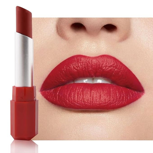 Ruby Red Matte Creamy Lipstick for Women, Longwear Lips Gloss Face Paint Stick, Lip Stick Stain Long Lasting Waterproof Effortless Application Full Coverage Velvet Gloss for Party Halloween Makeup 05