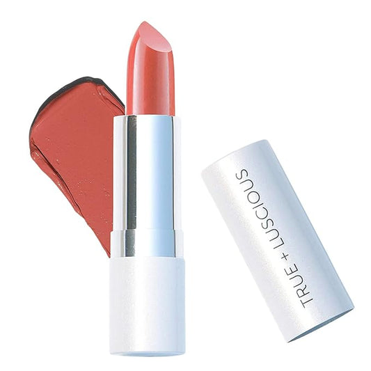 True + Luscious Super Moisture Lipstick | Satin Cream Lip Color Lasting Hydration | Hyaluronic Acid Konjac Root Powder | Vegan Cruelty-Free Gluten-Free Flatters All Skin Tones | Honey Dew Warm Nude