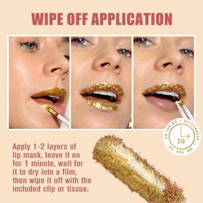 Brownish Red Liquid Matte Lip Liner Stain Peel Off with Tweezer, Long Lasting, Waterproof New Gold Matte Lipstick Lip Gloss Tattoo for Women, Smudge-proof Non-Stick Cup Lip Tint Makeup 02#