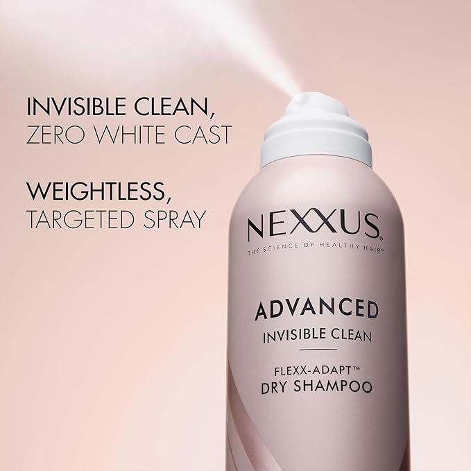 Nexxus Dry Shampoo, Travel-Size 3-Pack, Advanced Invisible Clean – Instant Oil Control for Soft, Shiny Hair Between Washes, Rose & Waterlily Scent, 1.15 Oz Ea