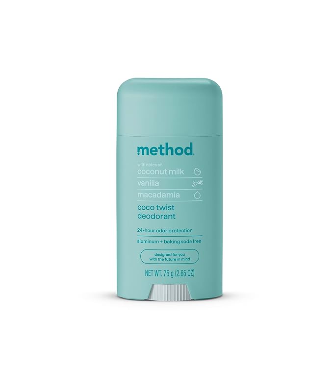 Method Deodorant, Coco Twist, Coconut Milk, Avocado + Macadamia Oil notes, 24 Hour Odor Protection, 2.65 oz