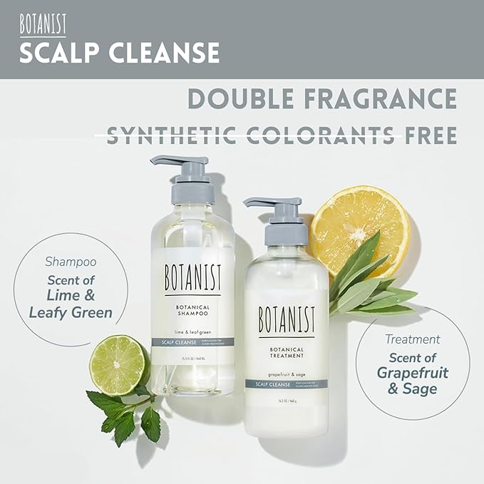 Dry Scalp Shampoo & Itchy Scalp Shampoo for Women & Men with Protein, Collagen, Vitamin E & Ceramide from Japan, Paraben & Sulfate Free SHAMPOO, LIME& GREEN LEAF, SCALP CLEANSE 15.5 Fl Oz