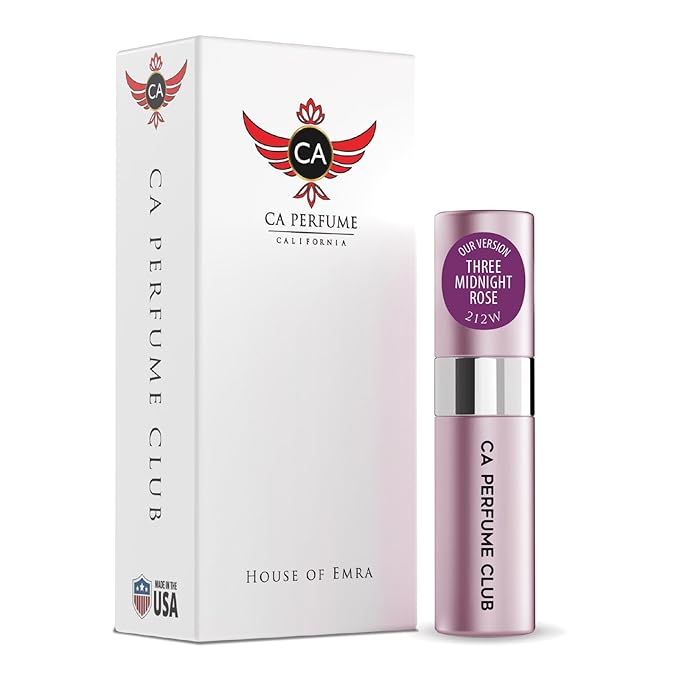 CA Perfume Impression of Three Midnight Rose for Women Floral Woody Scent Long Lasting Perfumes for Women Eau De Parfum Travel Size Refillable Atomizer Spray 0.27 Fl Oz 8ml