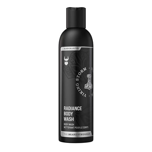 The Beard Struggle Men's Body Wash Viking Storm - Silver Collection - Skin Cleaning Agent - Natural Body Wash - Shower Gel Liquid Soap - 240 mL / 8 US. fl. oz.