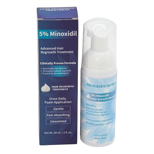 Minoxidil 5% Foam for Hair Growth, Topical Hair Loss Treatment for Men and Women, 3 Pack (2 oz Bottle) (1PC)
