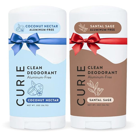 Curie Natural Deodorant for Women - Coconut Nectar + Santal Sage - Aluminum Free, Clean, Sustainable, Vegan Paraben Free (2pk)