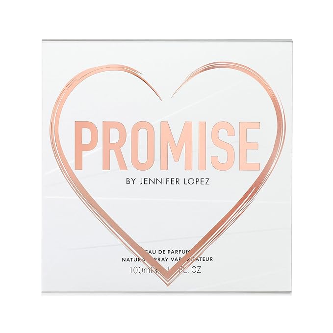 Jennifer Lopez Promise Perfume, Eau De Parfum Spray with Special Edition Heart Acetate Sleeve, 3.4 Fl Oz (100 ml) Floral Woody Womens Perfume, Notes of Citrus, Amber, Dewy Honeysuckle