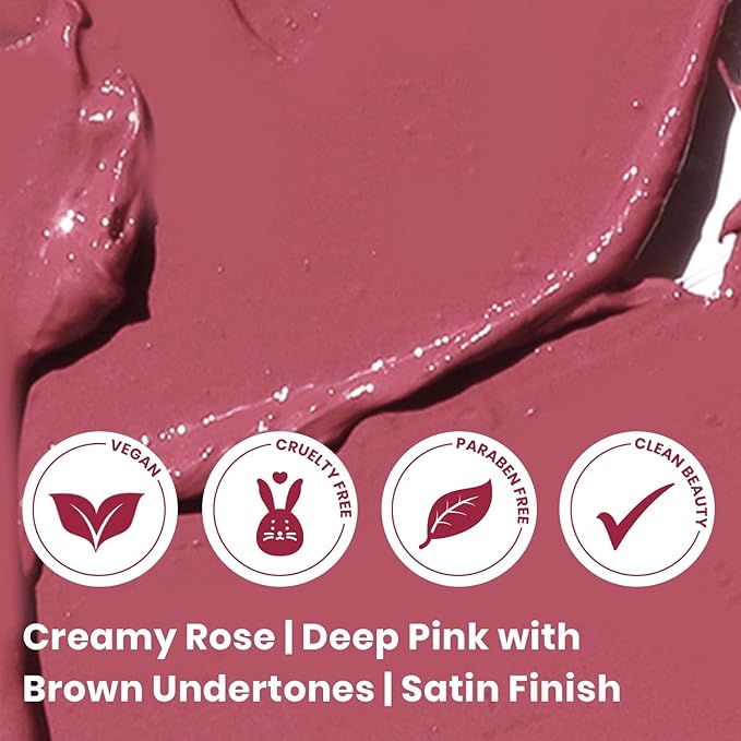 True + Luscious Super Moisture Lipstick | Sheer Cream Lip Color for Lasting Hydration | Hyaluronic Acid Konjac Root Powder | Vegan Cruelty-Free Gluten-Free Flatters All Skin Tones | Creamy Rose