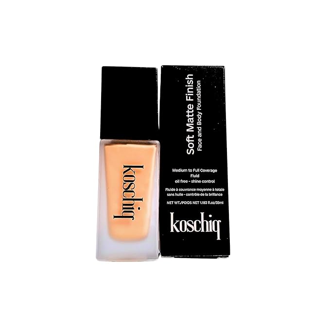 Soft Matte Finish Face And Body Foundation For all skin types, 24HRS Long Wear Lightweight Medium-Full Coverage Foundation, Oilfree - Shine Control- 1.183FL/OZ K-20