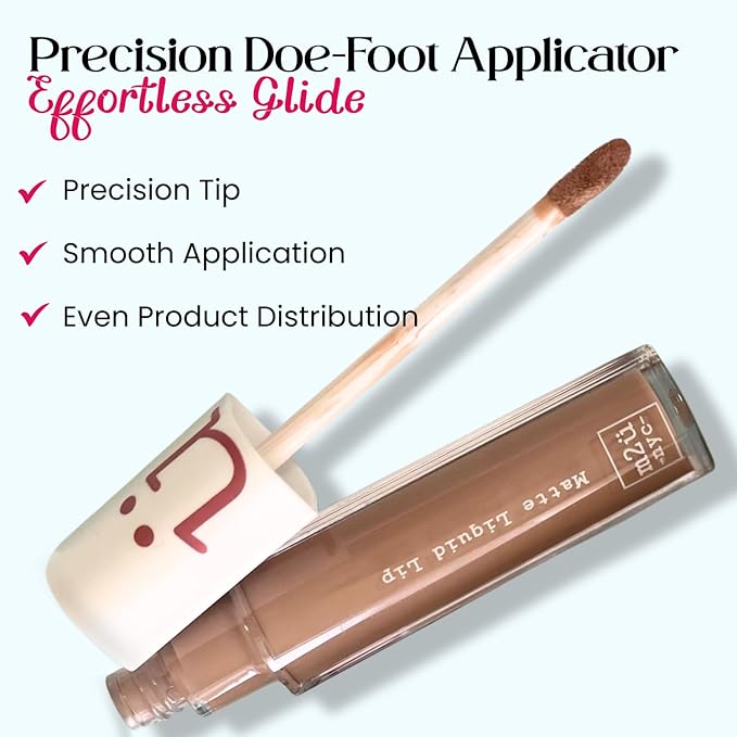 M2U NYC Dark Brown Matte Liquid Lipstick – Long Lasting High Impact Color with Up to 17H Wear – Matte Lipstick for Women – No Budge, Lightweight Creamy Vegan Formula Infused with Jojoba Oil (Coffee)