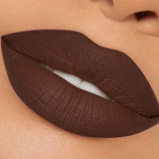 M2U NYC Dark Brown Matte Liquid Lipstick – Long Lasting High Impact Color with Up to 17H Wear – Matte Lipstick for Women – No Budge, Lightweight Creamy Vegan Formula Infused with Jojoba Oil (Coffee)