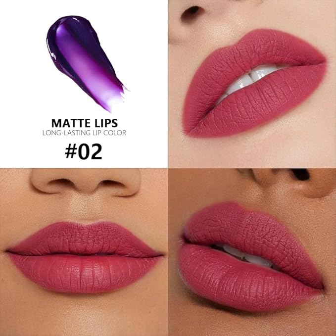 evpct Mauve Red Peel Off Lip Stain Tints, Matte Liquid Lipstick Lip Stain Long Lasting Waterproof for Women, Non-stick Cup Lipstick Peel Off Highly Pigmented Not Faded Smudge-proof Easy to Apply, 02