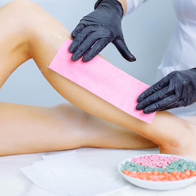 Maitys Wax Strips, 400 Pieces Non Woven Hair Removal Wax Facial and Body Waxing Strips Bikini Wax Strip Paper for Women and Men (Pink)