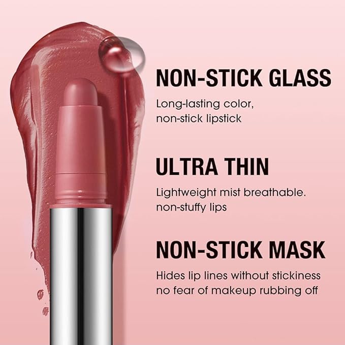 Deep Rosewood Matte Lipstick Crayon – Waterproof Long Lasting Lip Liner Pencil, High Pigment Creamy Velvet Lipstick, Non-Drying Lip Color for Women, 04#