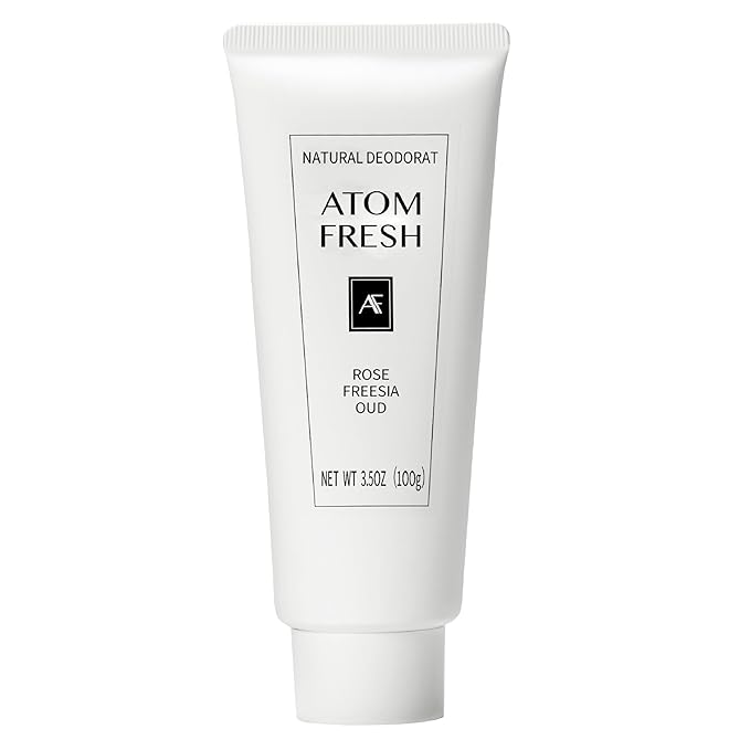 Atom Fresh Deodorant for Women, Natural Deodorantcream with 72-Hour Odor Control, Aluminum Free Deodorant for Sensitive Skin, Baking Soda Free with Amino Acids & Probiotics, Rose Fressia Oud, 3.5 oz