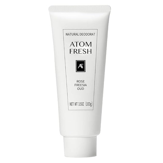 Atom Fresh Deodorant for Women, Natural Deodorantcream with 72-Hour Odor Control, Aluminum Free Deodorant for Sensitive Skin, Baking Soda Free with Amino Acids & Probiotics, Rose Fressia Oud, 3.5 oz