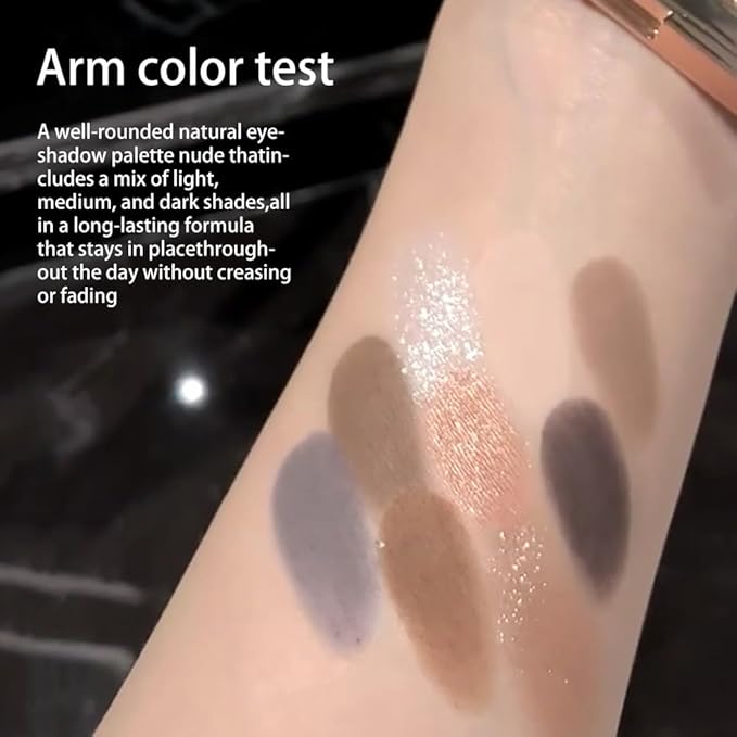 9 Colors Eye Shadow Palettes Makeup,Rose Gold Nude Brown Grey Smoky Eyeshadow Palette for Older Women,Natural Powde Eye Shadows Waterproof Long Lasting Naturing-Looking,Travel Size Makeup Pallete