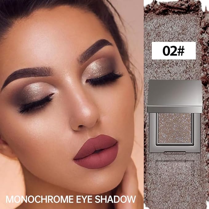 Single Glitter Eyeshadow Palette Makeup– velvet Cream Shimmer MIni Eye Shadow,Velvet Eyeshadow Palette –Shimmer Eye Makeup – Vegan& Cruelty-Free. (02#Taupe glitter, 1 Count (Pack of 1))