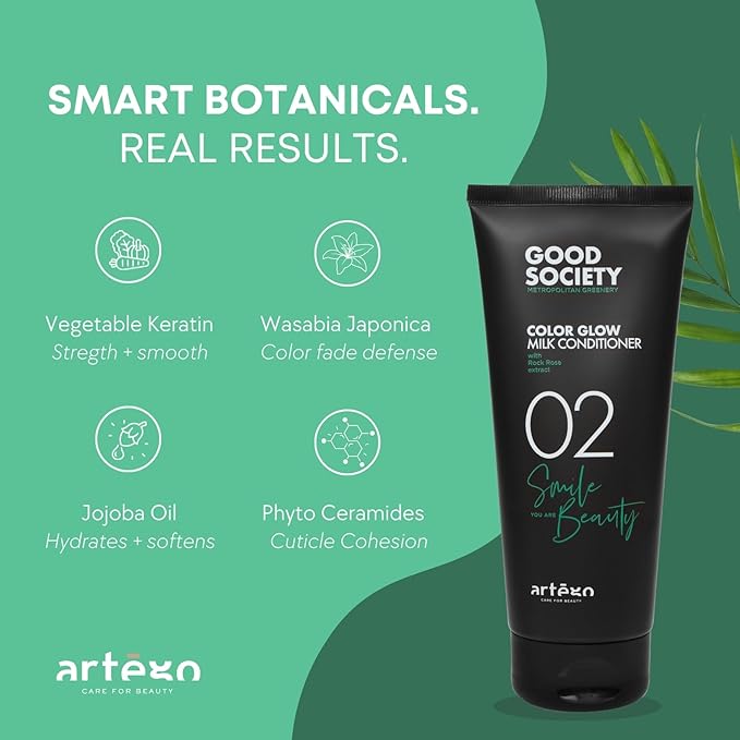 Artègo Good Society Color Glow Milk Conditioner (6.7 fl oz) – Lightweight Detangling Conditioner for Color-Treated Hair