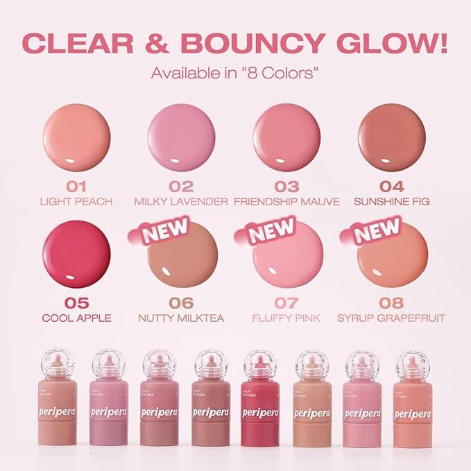 PERIPERA SYRUPY TOK CHEEK 5 Colors, Liquid Blush, Dewy Finish and Hydrates All day, Soft Velvet Texture Face Cheek Tint (06 NUTTY MILKTEA, One Size)