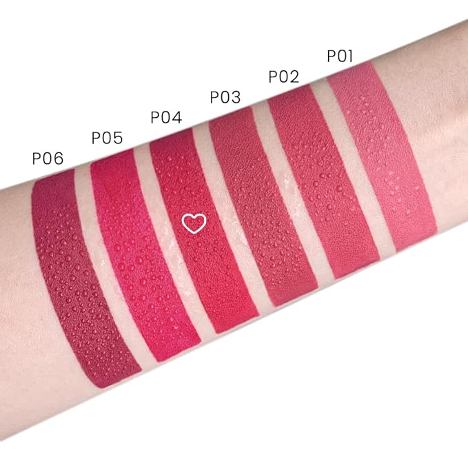 evpct 1Pcs Red Pink Lipstick, Silky Velvet Matte Lipstick Pack Sets for Women, Long Lasting Smudge Proof Lipstick Lip Stain Makeup Kit matte lipstick 24 hours original P04