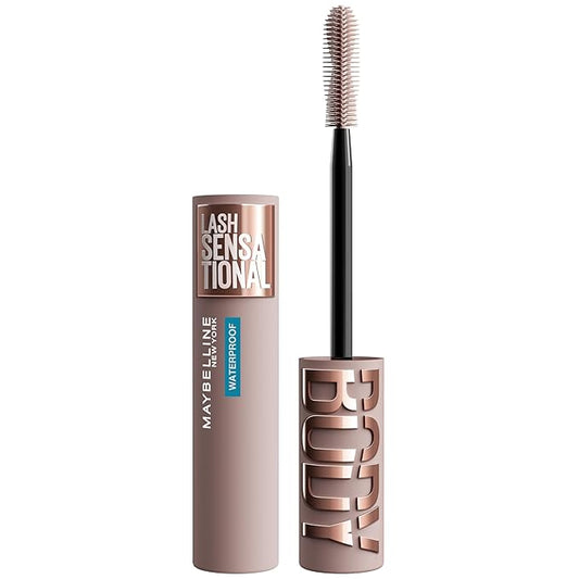Maybelline Lash Sensational Body Waterproof Mascara, Volume and Length Formula for 24HR Lash Lift, Smudge and Clump-Resistant, Very Black
