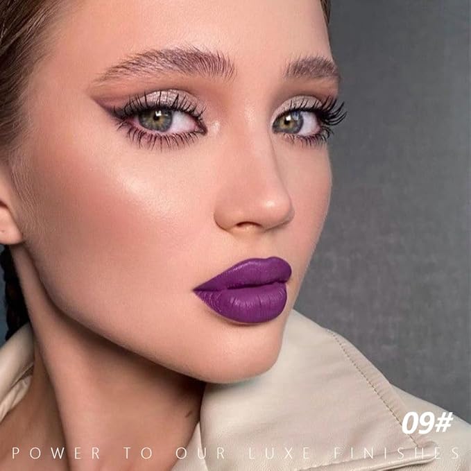 Dark Magenta Matte Creamy Lipstick for Women, Longwear Lip Gloss Face Paint Stick, Lip Stick Stain Long Lasting Waterproof Easy Application Full Coverage Velvet Gloss for Party Halloween Makeup 09