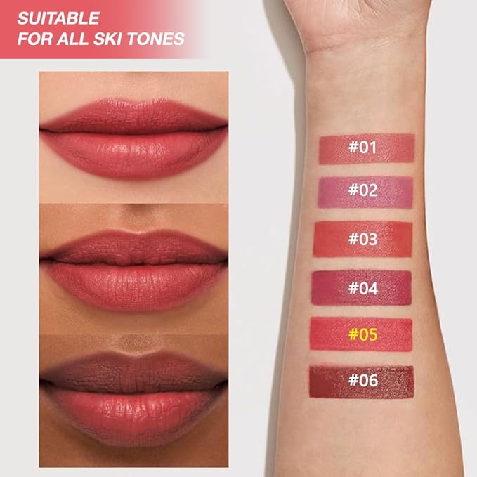 Coral Red Matte Lipstick Crayon for Women, Long Lasting Waterproof Velvet Lip Liner Pencil, High Pigment Creamy Lipstick, Longwear Non-Drying Lip Makeup Cruelty-free 24 Hours Original, 05#