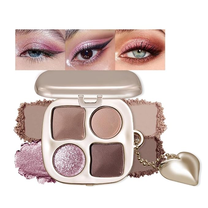 Neutral Eyeshadow Palette with Mirror, Matte & Glitter Mini Eye Shadow Kit, High Pigment Blendable Long-Lasting Mauve Smokey & Purple Contour Makeup Palette for Blue, Green & Brown Eyes 4