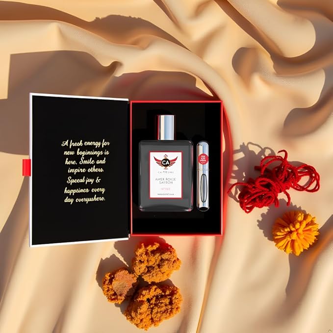 CA Perfume Amber Rouge Saffron For Women & Men Long Lasting Eau de Parfum Unisex Spray Bottle 3.4 Fl Oz/100ml-X1