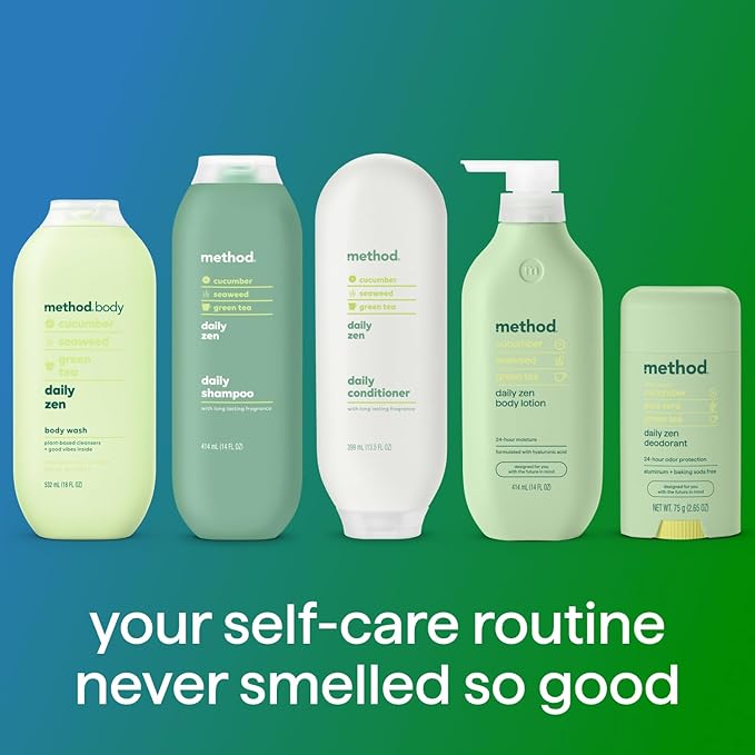 Method Deodorant, Daily Zen, Cucumber, Seaweed + Green Tea notes, 24 Hour Odor Protection, 2.65 oz