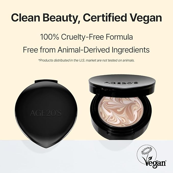 [MINI SIZE] AGE20'S Signature Essence Pact | 41N | Vegan Korean Cushion Foundation | Pack of 1 | Cream Foundation, Dewy & Glow Finish, Natural Coverage, SPF 50+ | 0.18 oz