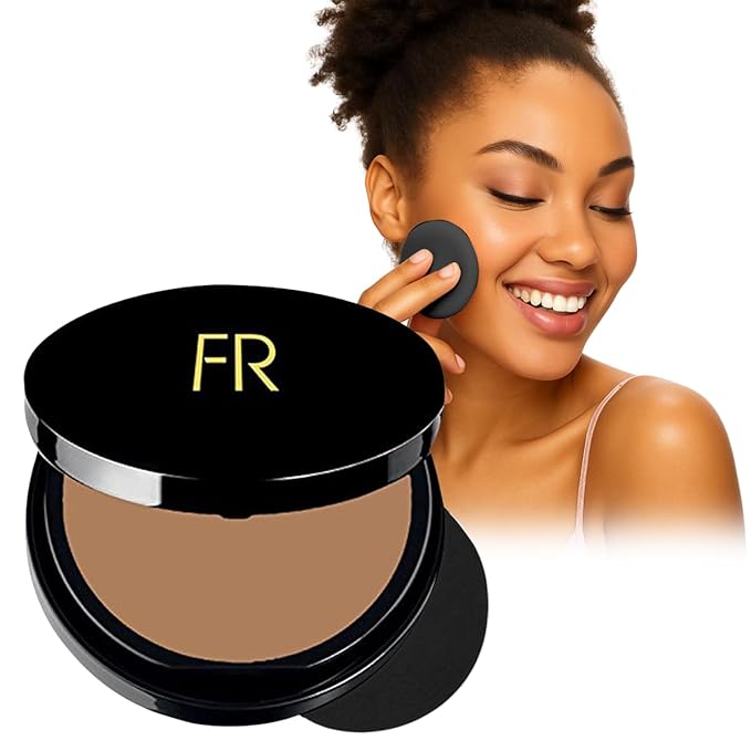 Luxury Oil Blotting Pressed Powder by Flori Roberts, Long Lasting Oil and Shine Control, Flawless Complexion for Women of Color or Deeper Skin Tones
