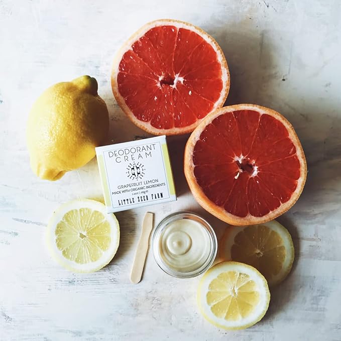 Little Seed Farm All Natural Deodorant Cream - Grapefruit Lemon - Aluminum Free Deodorant for Women or Men, Net Wt. 2.4oz | 68g