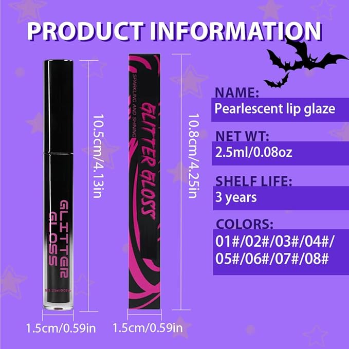 Gray Black Metallic Lipstick for Women,Glitter Sparkling Liquid Lipstick,Long Lasting Waterproof Lightweight Comfortable Non-Drying Bold Dark Lip Gloss for Gothic Stage Makeup,Vegan