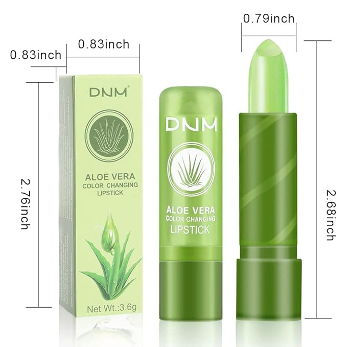 BINGBRUSH Aloe Vera Color Changing Lipstick Queen,Long Lasting Lip Care Nutritious Plumper Lip Balm Moisturizer Magic PH Temperature Color Change Lip Gloss Makeup Set for Women