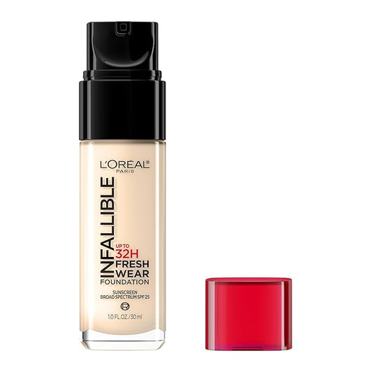 L'Oreal Paris Makeup Infallible Up to 32 Hour Fresh Wear Lightweight Foundation, 390 Rose Pearl, 1 Fl Oz, Packaging May Vary