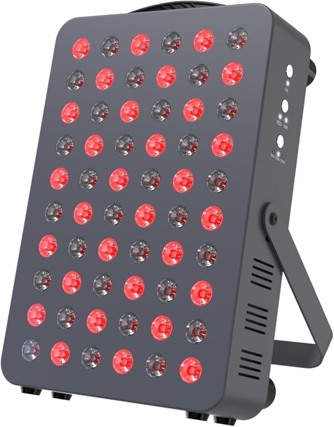 Hooga Red Light Therapyfor Face & Body, 60 LEDs, 660nm Red 850nm Near Infrared with Timer for Pain Relief, Skin Health, Anti-Aging, Sleep, Energy & Recovery, Includes Hanging Kit & Handle - HG300