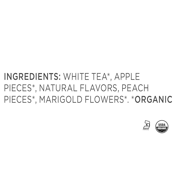 Tea Forte Peach Blossom Premium Organic Loose Leaf Caffeinated White Tea Blend Canister, Makes 35-50 Cups