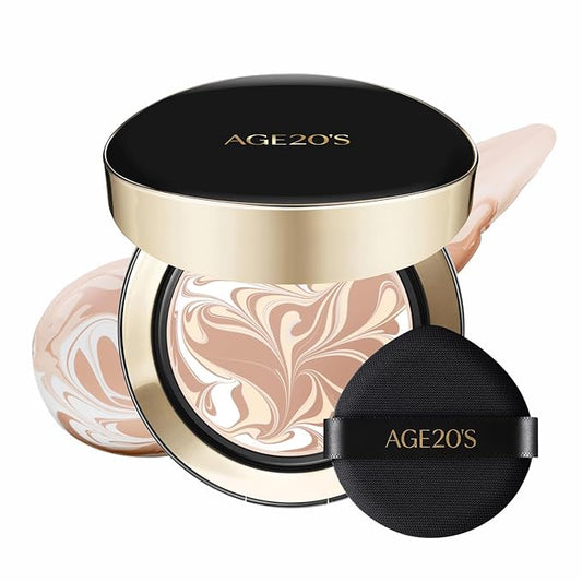 [NEW] AGE20'S Signature Essence Pact | 19C PEACH | Vegan Korean Cushion Foundation | Pack of 1 | Cream Foundation, Dewy & Glow Finish, Natural Coverage, SPF 50+