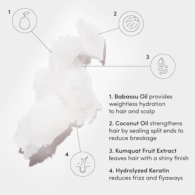 OUAI Medium Conditioner - Hydrating Hair Conditioner with Coconut Oil, Babassu Oil, and Keratin - Strengthens, Repairs and Adds Shine - Paraben and Phthalate Free Hair Care Products (10 Oz)