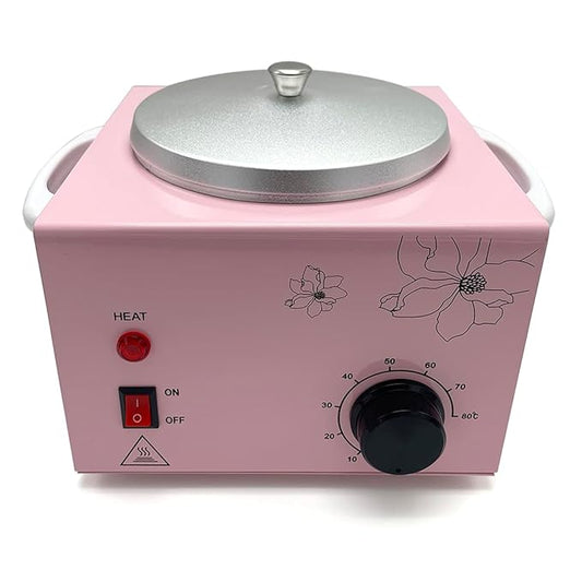 Single Pot Wax Warmer, Professional Electric Wax Heater Machine Facial Skin SPA Equipment with Adjustable Temperature Set(Pink)
