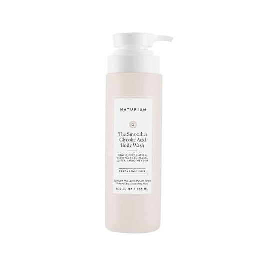 Naturium The Smoother Glycolic Acid Exfoliating Body Wash, Soft & Smoothing Cleanser, 16.9 oz