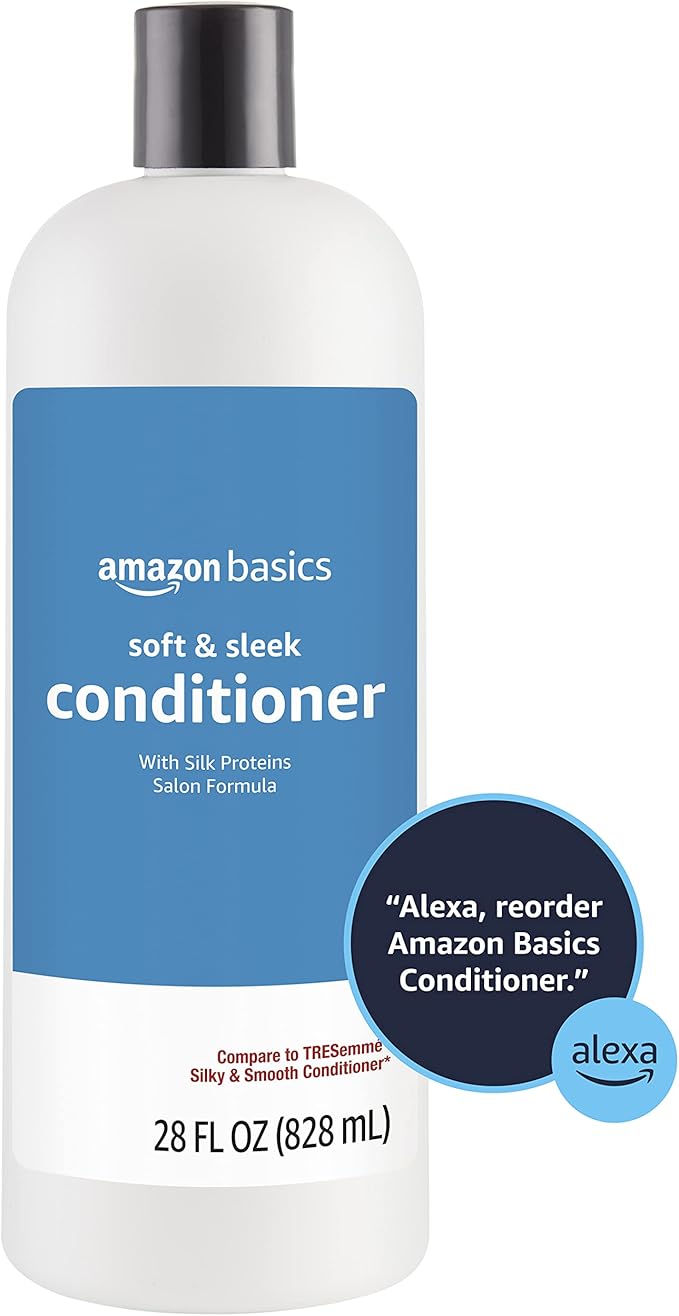 Amazon Basics Conditioner, 28 Fluid Ounce, Pack of 2 | Soft & Sleek | For Dry or Damaged Hair