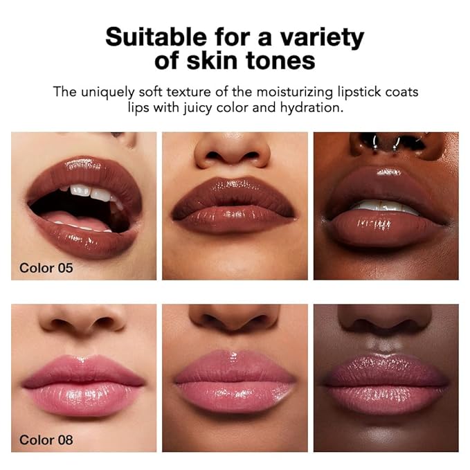 2Pcs Tinted Lip Balm Moisturizing Lipstick – Waterproof Hydrating Matte Lip Balm for Women, Creamy Natural Color Stain for Dry Lips, Soft Matte Finish (#5 Deep Cherry Brown & #08 Alluring Pink)