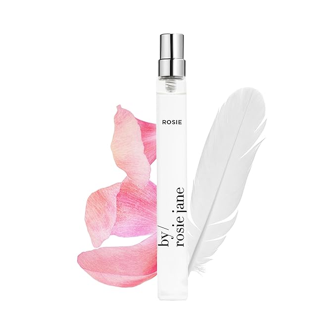 By Rosie Jane Travel Perfume Spray (Rosie) - Clean Perfume for Women - Non-Toxic Body Mist with Notes of White Musk & Sweet Rose - Paraben, Sulfate & Phthalate Free (10ml)