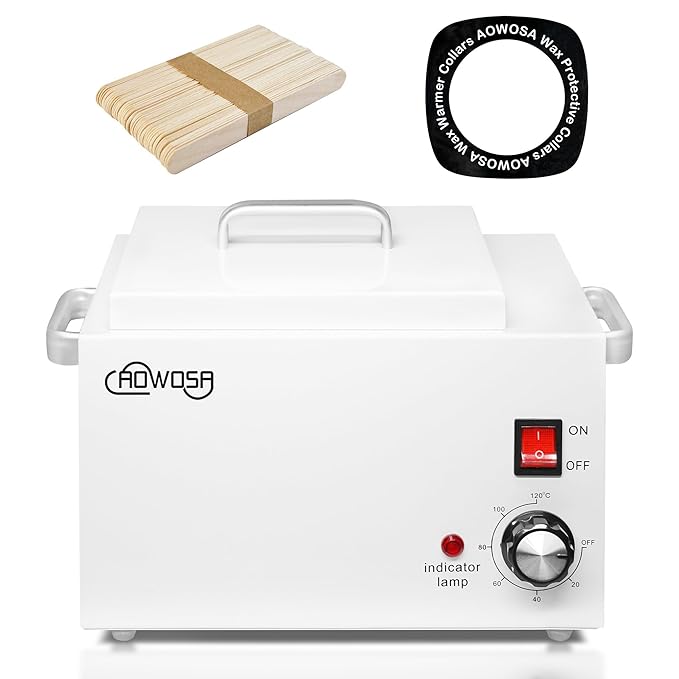 Single Wax Warmer Professional 3L Electric Wax Heater Machine Hold 5.5 Lbs Wax for Hair Removal, Large Wax Pot Paraffin Facial Skin Body SPA Salon Equipment with 100 Wax Sticks