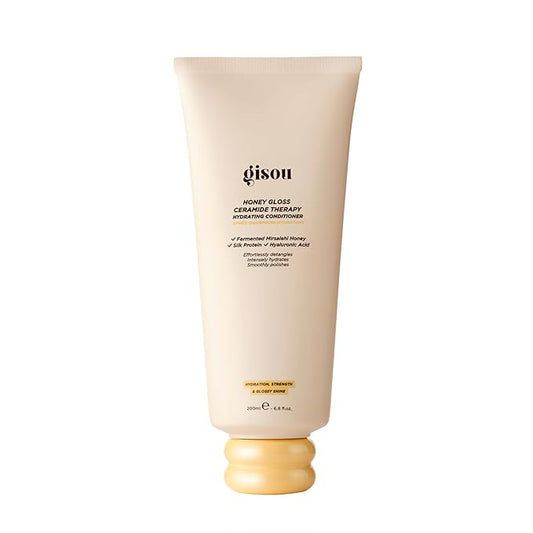 Gisou Honey Gloss Ceramide Therapy Hydrating Conditioner – Smooths, Detangles & Adds Shine with Mirsalehi Honey & Ceramides, 6.8 Fl Oz