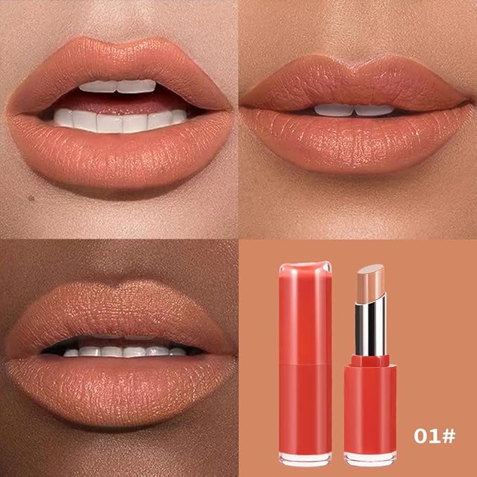 Matte Creamy Lipstick for Women, Long Lasting Waterproof Velvet Lipstick, Lip Stick Crayon Buildable Blendable Creamy Color, Moisturizing Longwear Lip Makeup 01#
